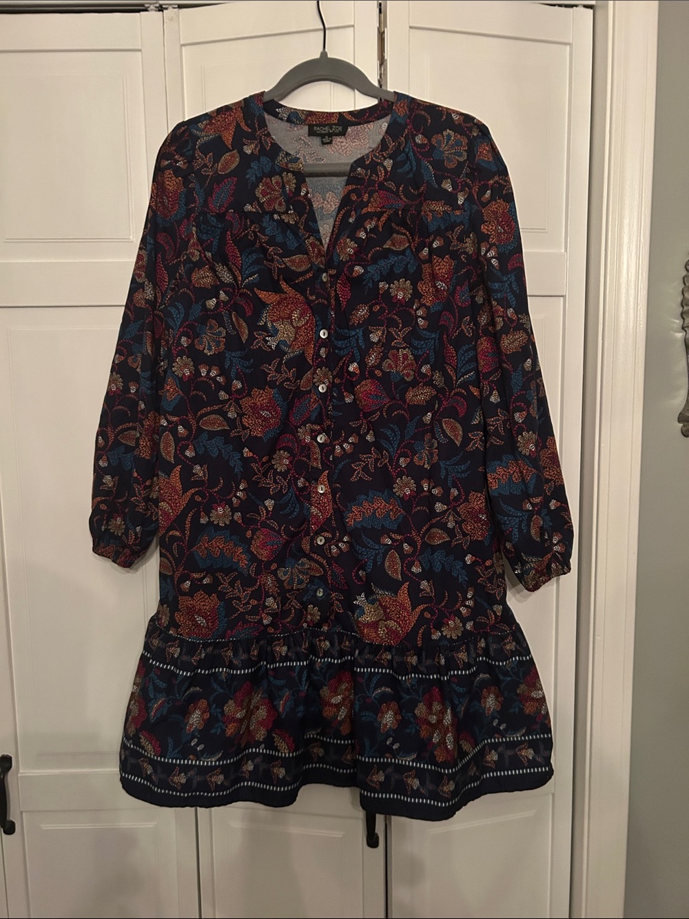 Rachel Zoe Multicolor Floral Long-Sleeve Dress